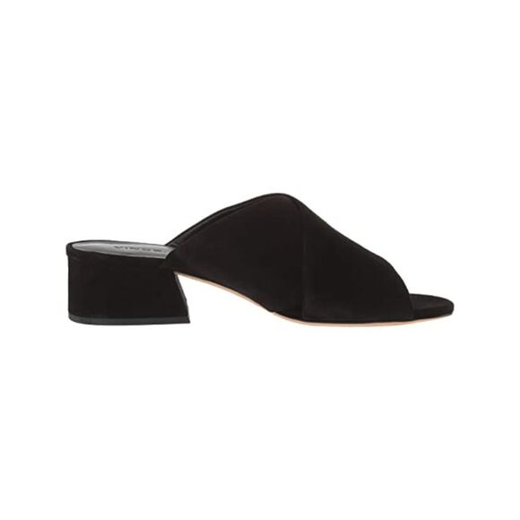 VINCE. Womens Black Karsen Toe Block Heel Slip On Leather Heeled Sandal 5 M - Picture 3 of 4